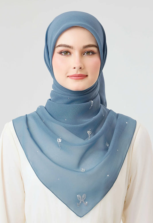 Tulip Plain Stone - Dusty Blue